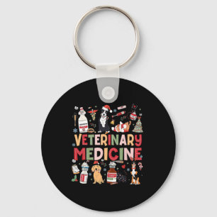 Chaveiro Medicina Veterinária Retro Vet Tech Cat Dog Lover 