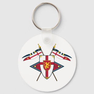 Chaveiro medieval do protetor e das bandeiras