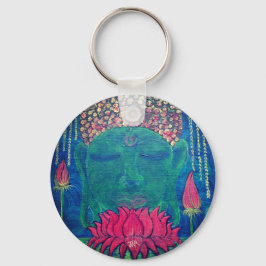 Chaveiro Meditação budista em flor de lótus, zen espiritual