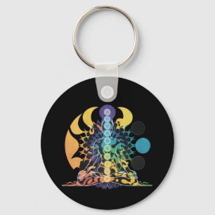 Chaveiro Meditação Colorida Cósmica do Chakra Energia Espir