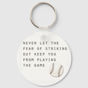 Chaveiro medo de jogar baseball moderno inspirador