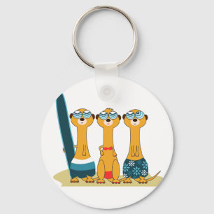 Chaveiro Meercats surfando
