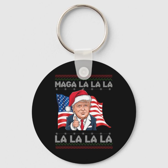 Chaveiro Mega La Donald Trump Potus 47 Natal Feio (Frente)