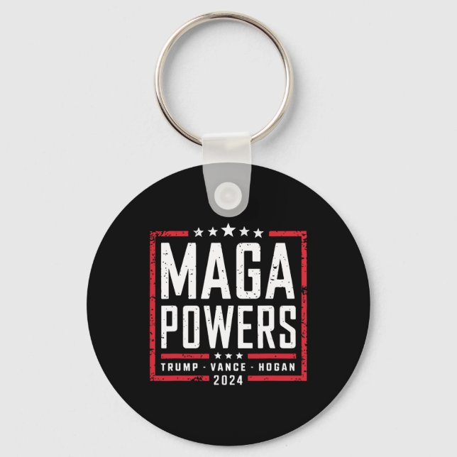 Chaveiro Mega Powers Trump Vance Hogan 2024 Funny Patriótic (Frente)