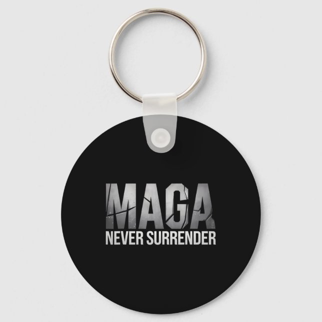 Chaveiro Mega Trump Sombrio 2024 Mega Nunca Se Rende  (Frente)