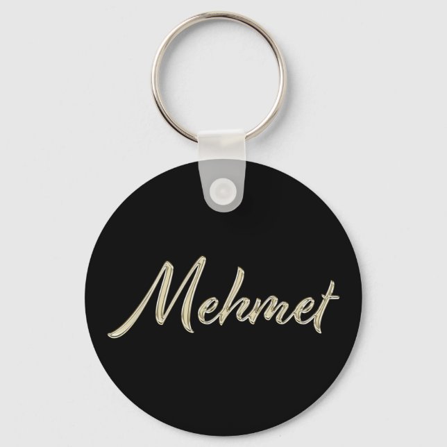 Chaveiro Mehmet Name whitegold Button Schlüsselanhänger (Frente)