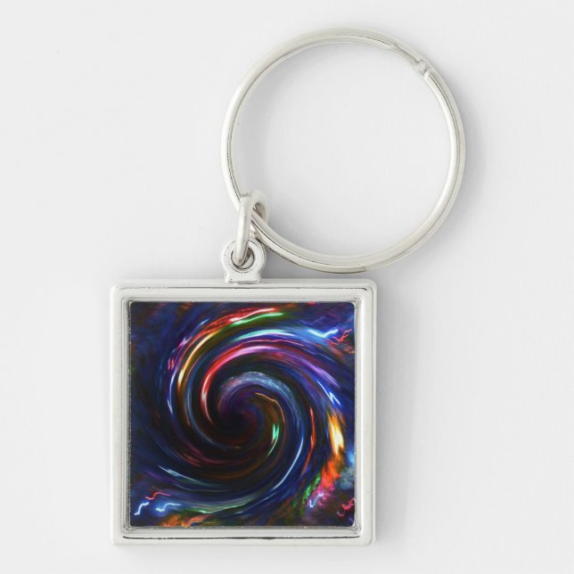 Chaveiro Meia-noite Luzes azuis Design (Frente)