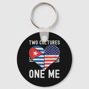 Chaveiro Meio Cubano Meio Americano Bandeira Dos EUA Cuba A