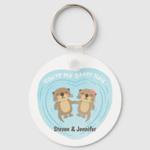 Chaveiro Meio Otter Fofo, Casal Personalizado