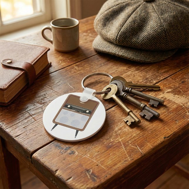 Chaveiro Meio século Vintage Radio Retro Music Lover (Criador carregado)