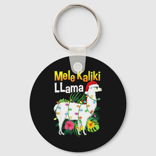 Chaveiro Mele Kalikimaka Christmas Shirt Hawaiian Llama X-m (Frente)