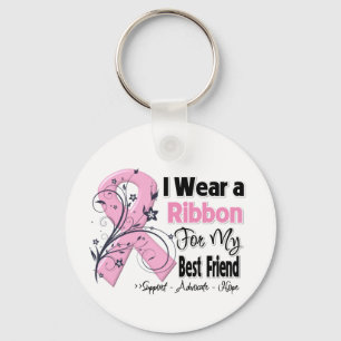 Chaveiro Melhor amigo - fita cor-de-rosa do cancro da mama