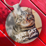 Chaveiro Melhor Cat Mãe Alguma Vez Moderna Foto Personaliza<br><div class="desc">Este design simples e clássico é composto por tipografia serif e adiciona uma foto personalizada</div>