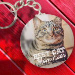 Chaveiro Melhor Cat Mãe Alguma Vez Moderna Foto Personaliza<br><div class="desc">Este design simples e clássico é composto por tipografia serif e adiciona uma foto personalizada</div>