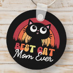 Chaveiro Melhor Cat Mãe Alguma Vez Retro Floresta Arco-Íris<br><div class="desc">Este design simples e vintage é composto por tipografia serif.</div>