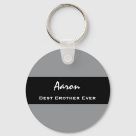 Chaveiro Melhor Cinza Irmão e Nome Personalizado Preto Z13