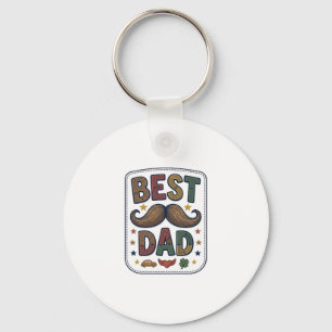 Chaveiro Melhor Design de Pai Bigode Vintage Vector Pai_1
