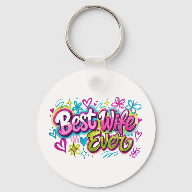 Chaveiro Melhor Esposa de Todos os Tempos (Estilo 4) (Frente)