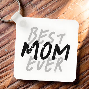 Chaveiro Melhor Mãe de Todos os Tempos Moderno Grunge Preto