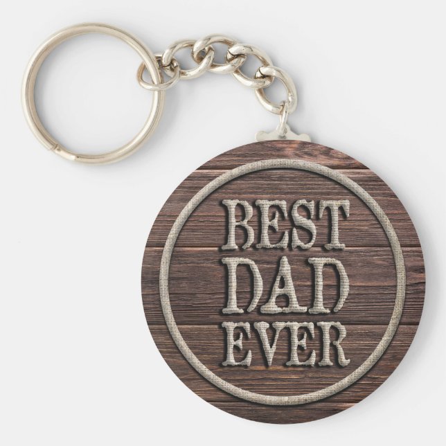 Chaveiro Melhor Pai Alguma Vez Russo Burlap & Wood (Frente)