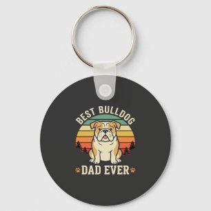 Chaveiro Melhor Pai Bulldog de Todos os Tempos Vetor Retro