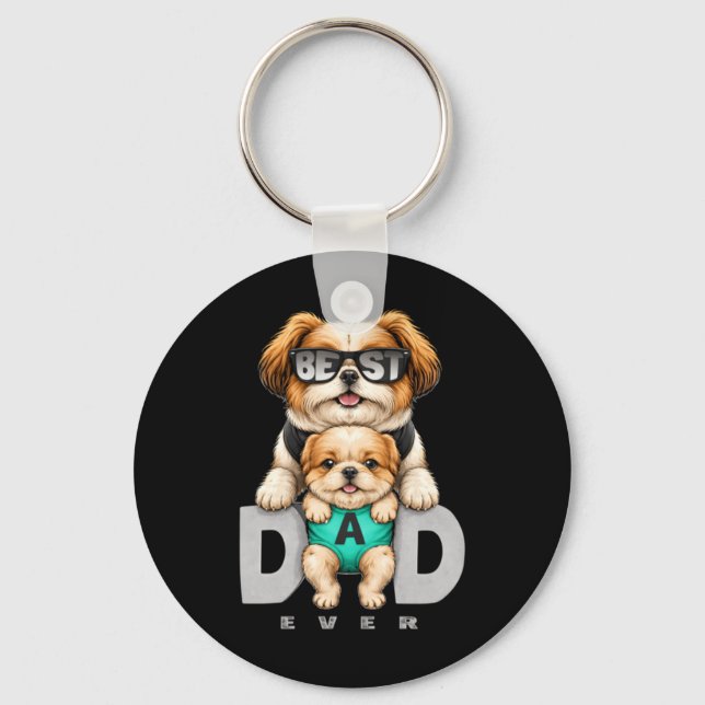 Chaveiro Melhor Pai Cachorro Presente Divertido do Dia dos  (Frente)