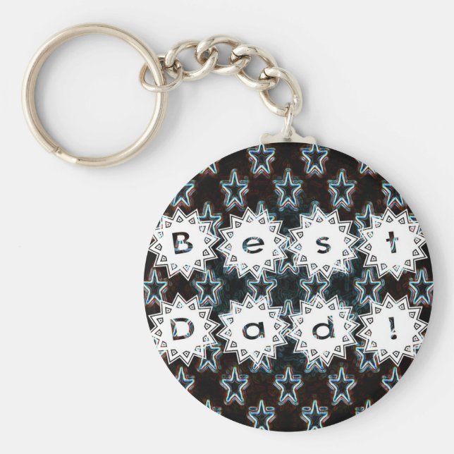 Chaveiro Melhor Pai com estrelas Neon (Frente)