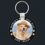 Chaveiro Melhor Pai de Cachorro Foto Personalizada de Pet C<br><div class="desc">O melhor Pai de cães do mundo... Surpreenda seu Pai de Cachorro favorito este Dia de os pais com este super fofo chaveiro personalizado. Personalize este chaveiro de pai de cão com a foto favorita do seu cão e o nome. Este chaveiro de cão é um imperativo para amantes de...</div>