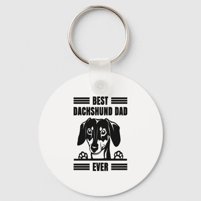 Chaveiro Melhor Pai De Dachshund Nunca (Frente)