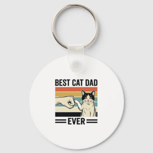 Chaveiro Melhor Pai de Gato de Todos os Tempos Camisa Retro