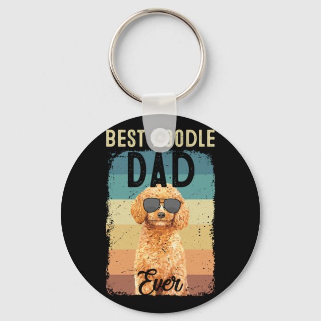 Chaveiro Melhor Pai de Poodle dos Amantes Padres de Cães (Frente)