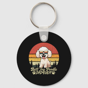 Chaveiro Melhor Pai de Poodle Toy Branco de Todos os Tempos