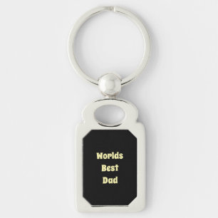 Chaveiro Melhor Pai do Mundo Pulseira de Metal Preto e Bran