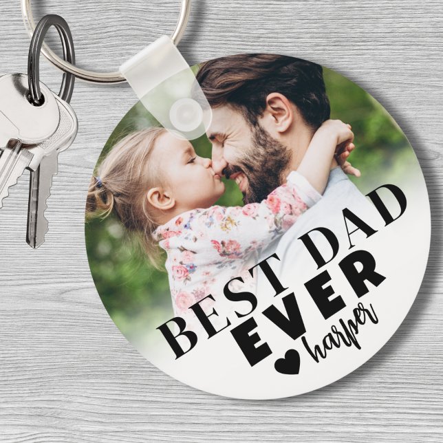 Chaveiro Melhor Pai Foto Personalizada (Best Dad Personalized Photo keychain)