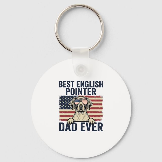 Chaveiro Melhor Pai Pointer Inglês Patriota de Sempre (Frente)