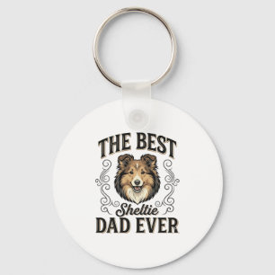 Chaveiro Melhor Pai Sheltie de Todos os Tempos Design Vinta