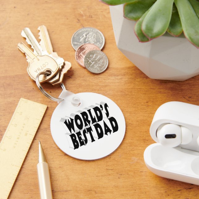 Chaveiro Melhor Pai texto preto 3d (Mesa)