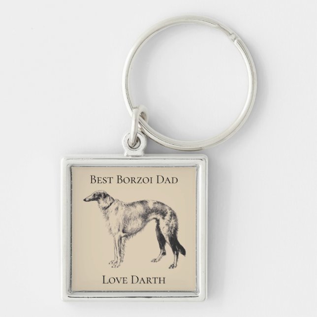 Chaveiro Melhor Papai Borzoi Personalizado (Frente)