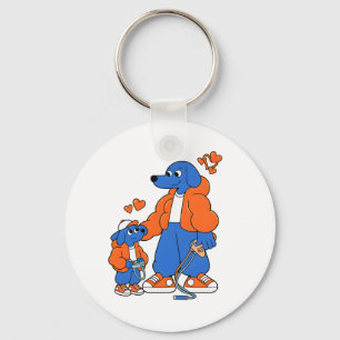 Chaveiro Melhores Amigos: Duo Pai e Filho Blue Dog (Laranja