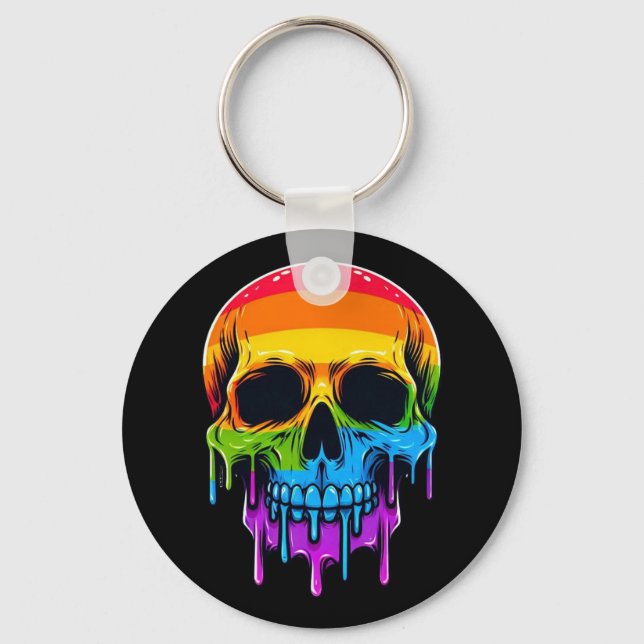 Chaveiro Melthing Rainbow Skull (Frente)