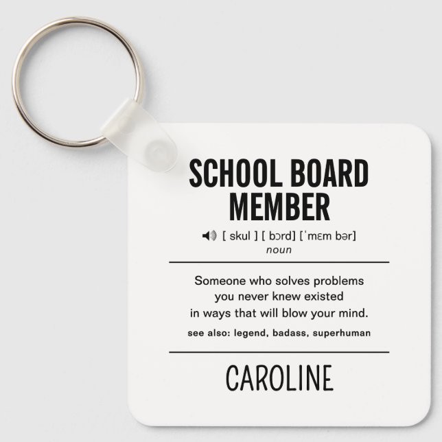 Chaveiro Membro Personalizado do Conselho Escolar Engraçado (Frente)