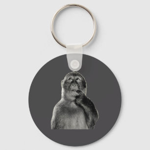 Chaveiro Meme de Macaco Engraçado com Estilo de Arte de Hum