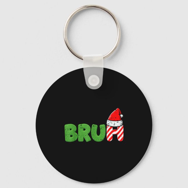Chaveiro Meme de Natal Bruh Dito Divertido de Natal para Mu (Frente)
