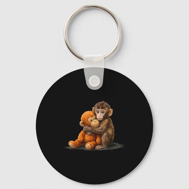 Chaveiro Meme do macaco bebê fofo socando  (Frente)