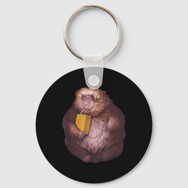 Chaveiro Meme do Macaco Xing Xing – Design Viral Engraçado  (Frente)