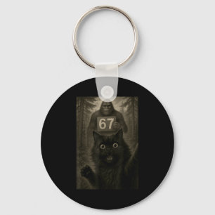 Chaveiro Meme do Selfie de Gato 67 Seis Sete Bigfoot Engraç
