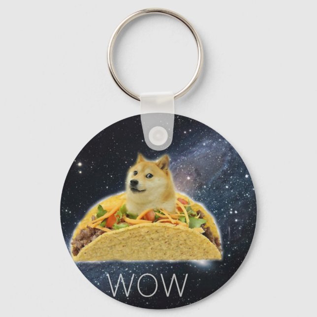 Chaveiro meme do taco espacial doge (Frente)