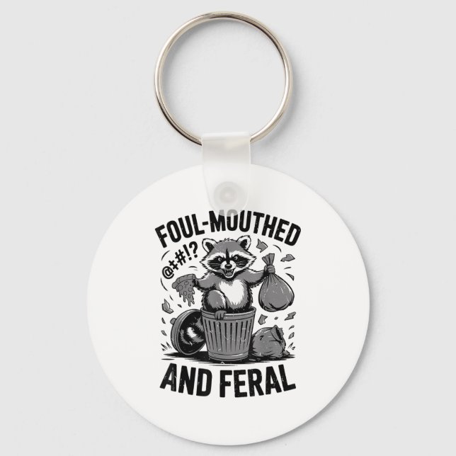 Chaveiro Meme Engraçado de Guaxinim Feral e Malcriado (Frente)