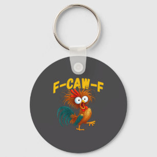Chaveiro Meme engraçado do Galo F-caw-f Humor de Frango eng