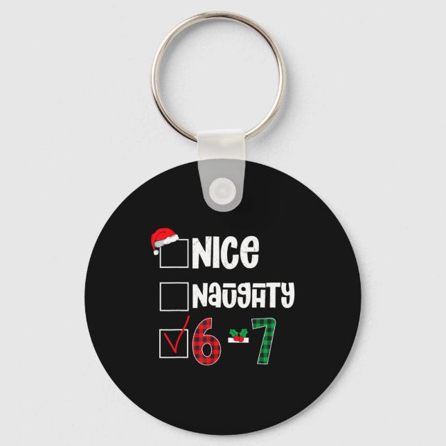 Chaveiro Meme Natal Divertido 67 Seis Sete Xmas 6-7 Meninos (Frente)